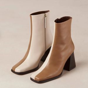 ALOHAS South Bicolor - Brown and Beige Leather Boots Size 9/40